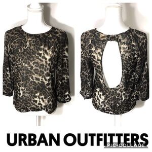 UO Cope Animal Print Open Back Top Medium Urban Outfitters